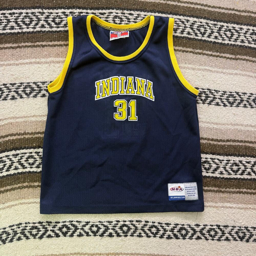 Kids Vintage 90's Indiana Pacers Reggie Miller NBA Basketball Jersey Shirt Sz XS